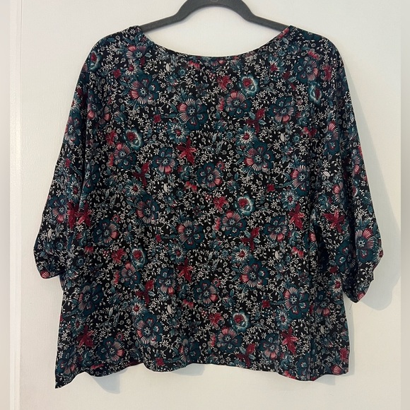 NWT About A Girl Pink and Green Boxy Blouse size XL (A106) - Picture 9 of 9